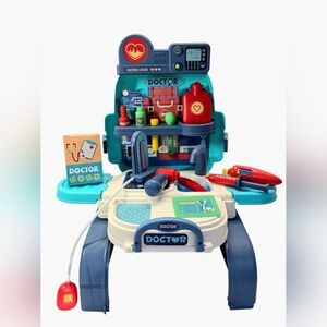 3-in-1 Kids Doctor Playset Backpack & Toddler Pretend Play Kit Toy